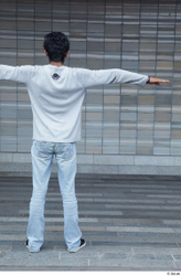 Whole Body Man T poses White Casual Slim Standing Street photo references